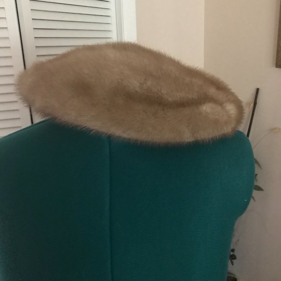 TAN MINK HAT  VINTAGE 1950'S - Picture 6 of 8